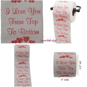 1 Roll Toilet Paper I Love You From Top to Bottom VALENTINES DAY